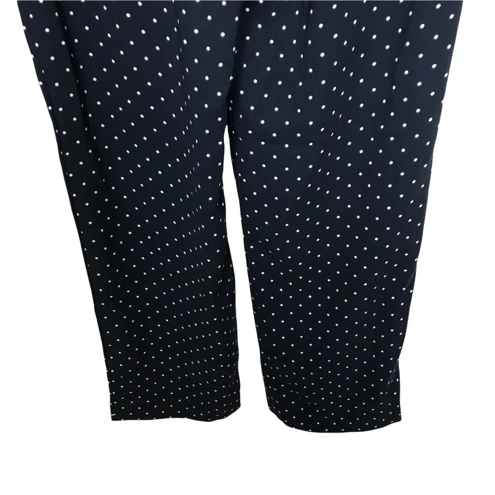 Loft Outlet Navy Blue Polka Dot Drawstring Pants